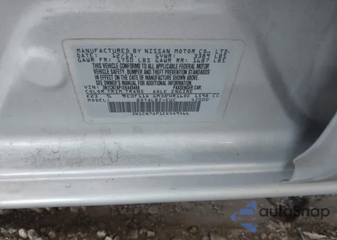 2014 Nissan Versa 1.6 Sv из США, поврежденный, VIN 3N1CN7AP1EK449466